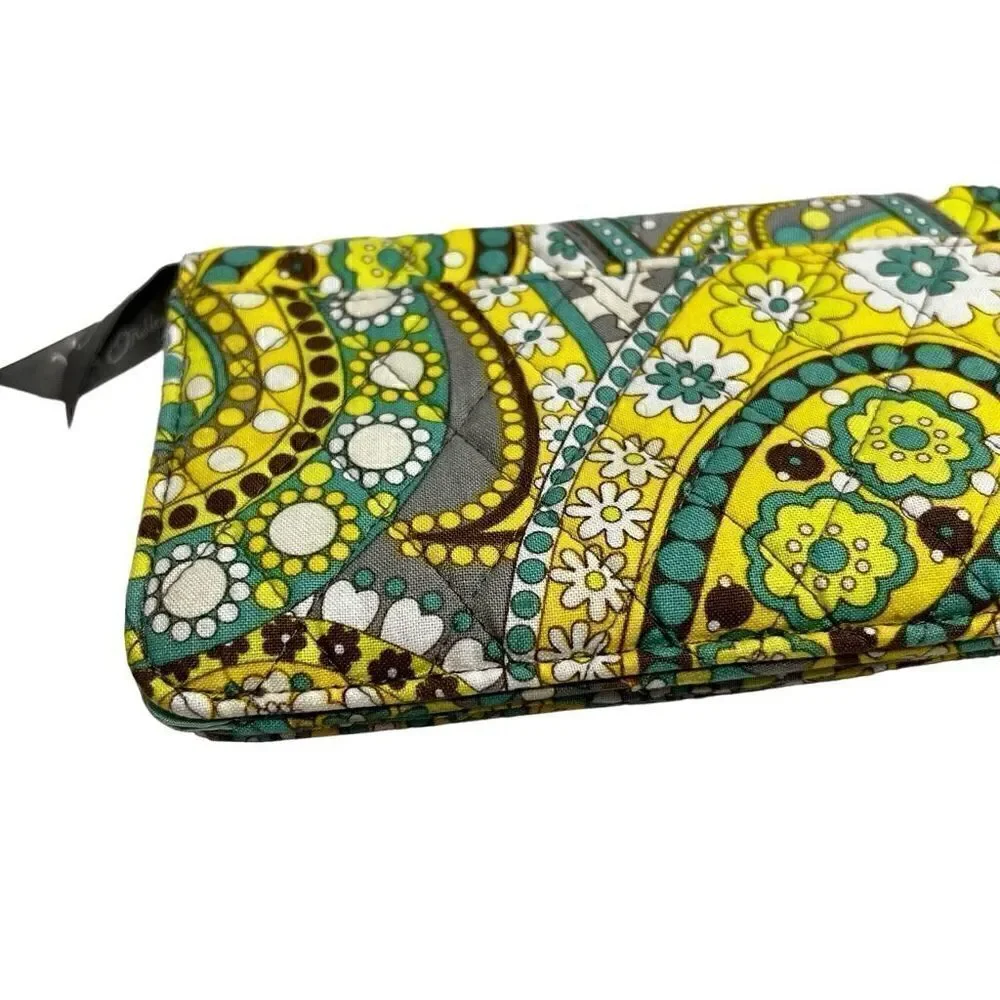 Vera Bradley lemon parfait travel wallet 9” X 4”